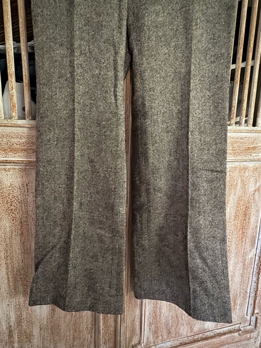 Michael Kors Gray Herringbone Tailored Straight-Leg Trousers - Picture 5 of 10